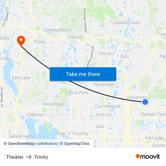 Theater to Trinity map