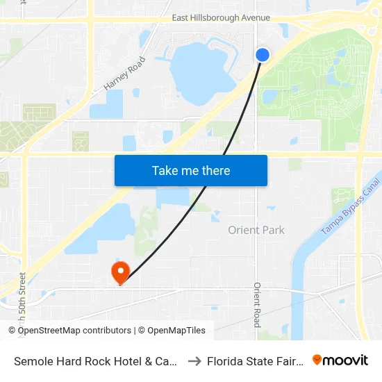 Semole Hard Rock Hotel & Casino - Tampa to Florida State Fairgrounds map