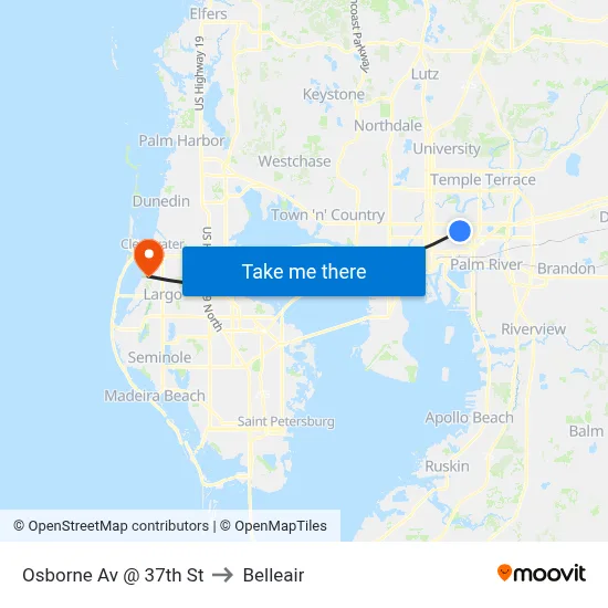 Osborne Av @ 37th St to Belleair map