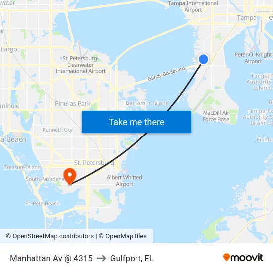 Manhattan Av @ 4315 to Gulfport, FL map