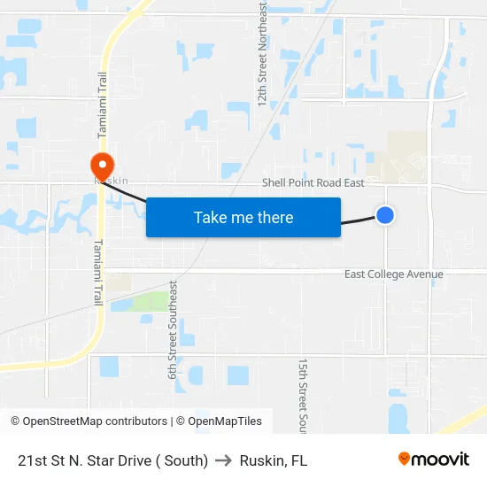 21st St N. Star Drive ( South) to Ruskin, FL map