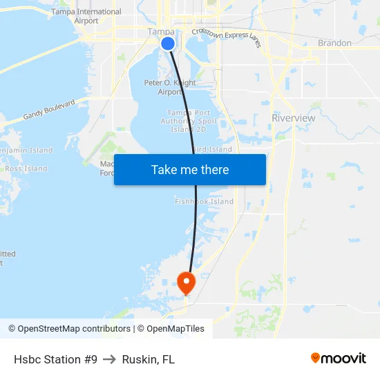 Hsbc Station #9 to Ruskin, FL map