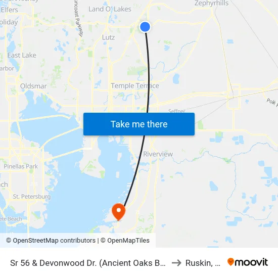 Sr 56 & Devonwood Dr. (Ancient Oaks Blvd to Ruskin, FL map