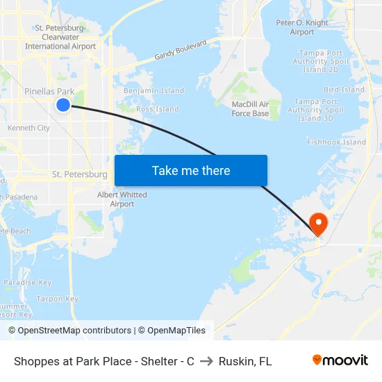 Shoppes at Park Place - Shelter - C to Ruskin, FL map