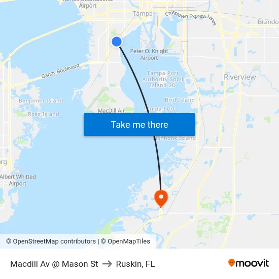 Macdill Av @ Mason St to Ruskin, FL map