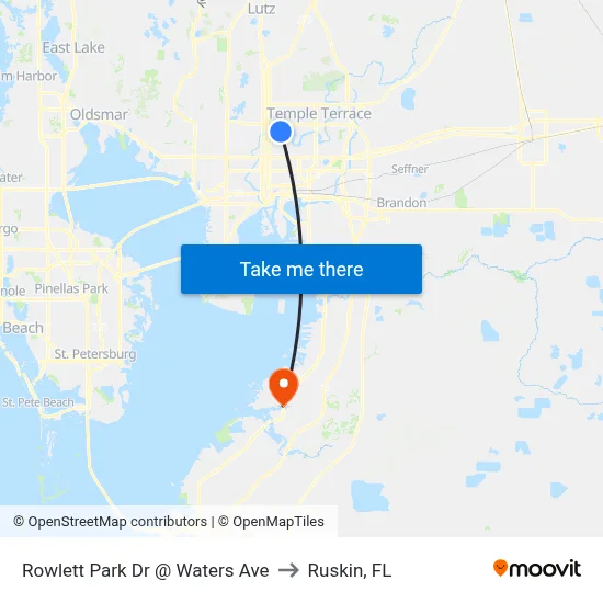 Rowlett Park Dr @ Waters Ave to Ruskin, FL map