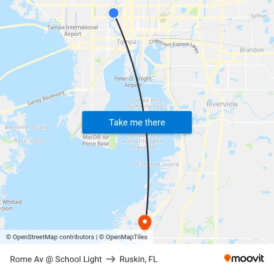 Rome Av @ School Light to Ruskin, FL map