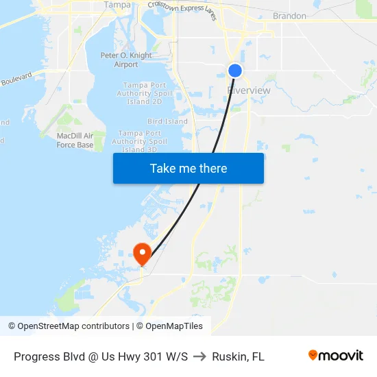 Progress Blvd @ Us Hwy 301 W/S to Ruskin, FL map