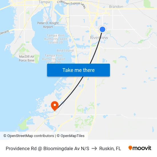 Providence Rd @ Bloomingdale Av N/S to Ruskin, FL map