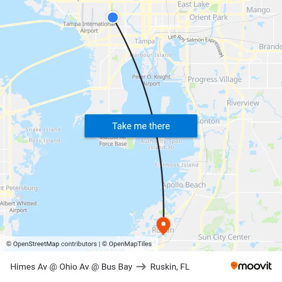Himes Av @ Ohio Av @ Bus Bay to Ruskin, FL map