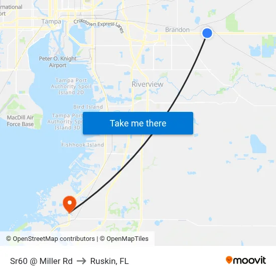 Sr60 @ Miller Rd to Ruskin, FL map
