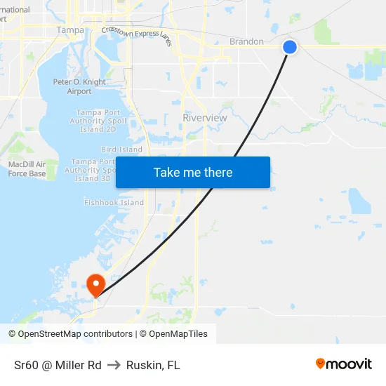 Sr60 @ Miller Rd to Ruskin, FL map