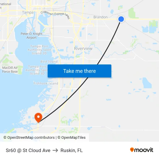 Sr60 @ St Cloud Ave to Ruskin, FL map