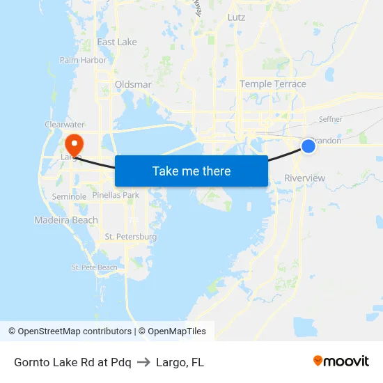 Gornto Lake Rd at Pdq to Largo, FL map
