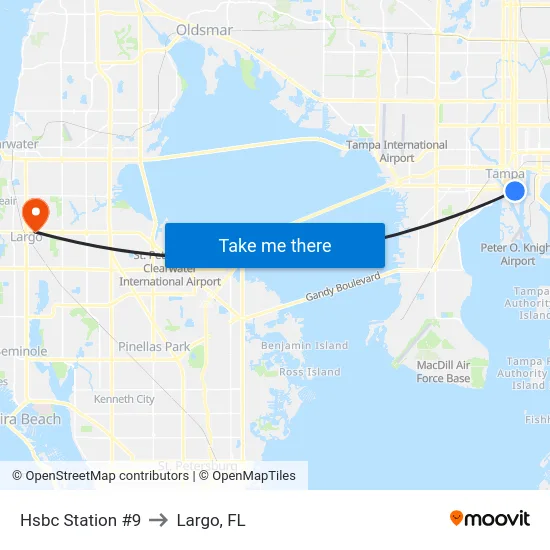 Hsbc Station #9 to Largo, FL map