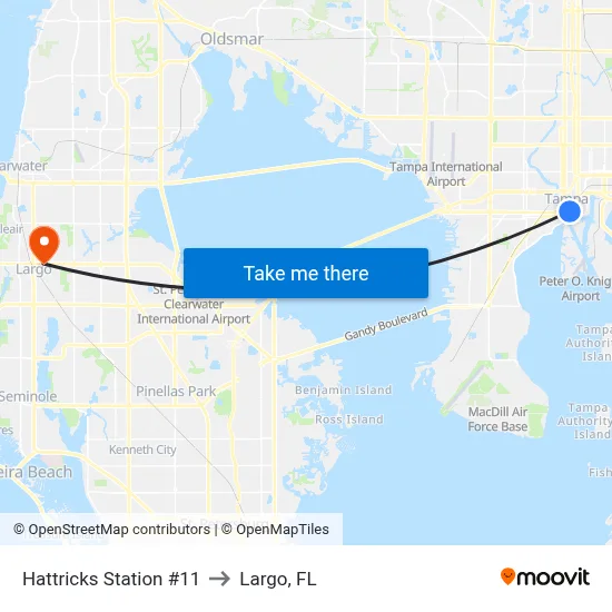 Hattricks Station #11 to Largo, FL map