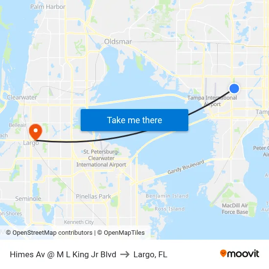 Himes Av @ M L King Jr Blvd to Largo, FL map