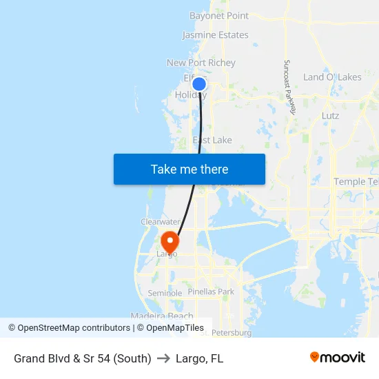 Grand Blvd & Sr 54 (South) to Largo, FL map