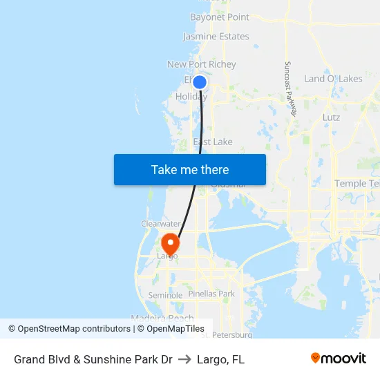 Grand Blvd & Sunshine Park Dr to Largo, FL map