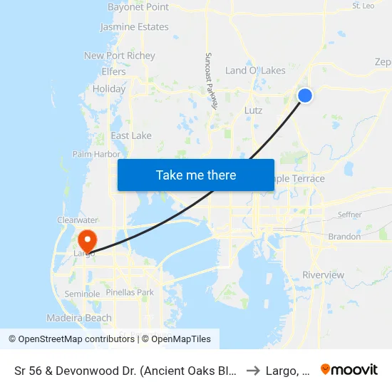 Sr 56 & Devonwood Dr. (Ancient Oaks Blvd to Largo, FL map