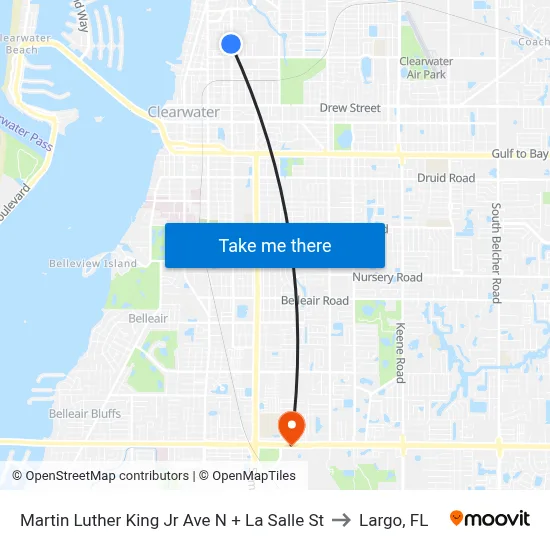 Martin Luther King Jr Ave N + La Salle St to Largo, FL map