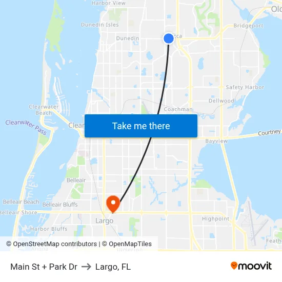 Main St + Park Dr to Largo, FL map