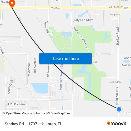 Starkey Rd + 1797 to Largo, FL map