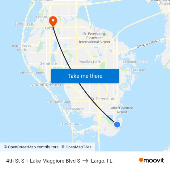 4th St S + Lake Maggiore Blvd S to Largo, FL map
