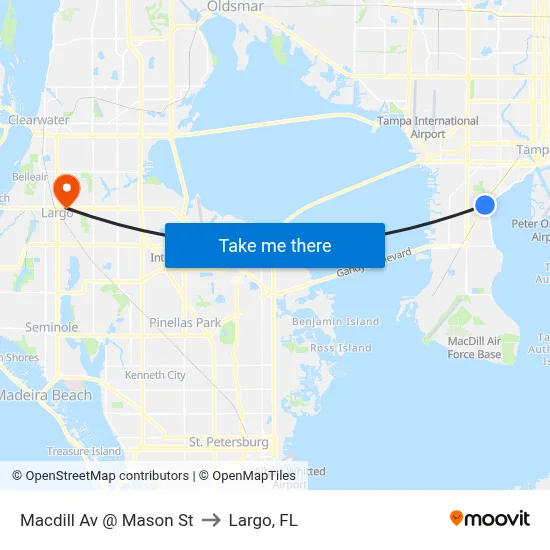 Macdill Av @ Mason St to Largo, FL map