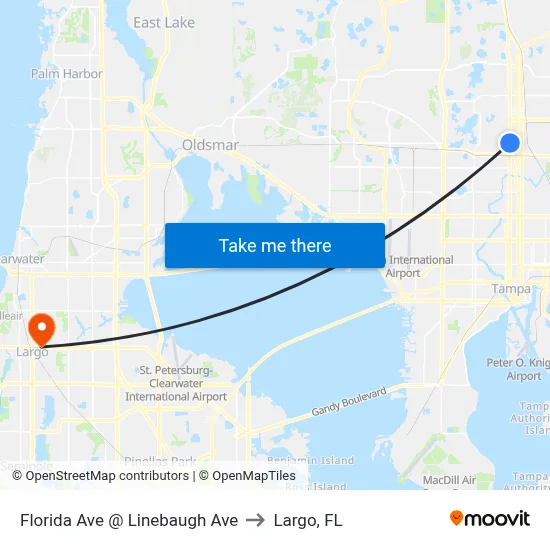 Florida Ave @ Linebaugh Ave to Largo, FL map