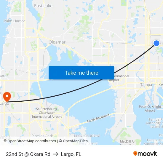 22nd St @ Okara Rd to Largo, FL map