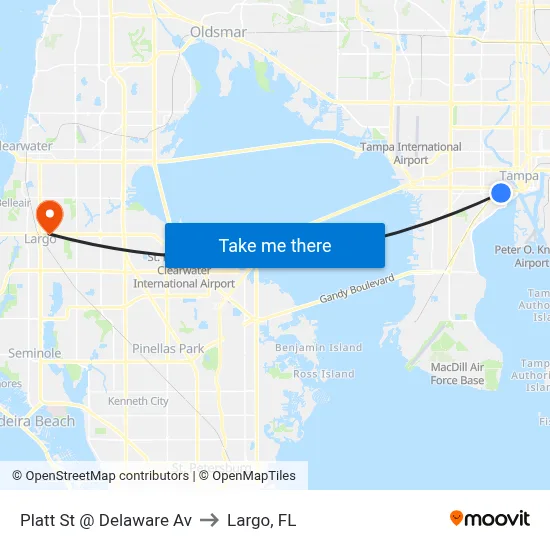 Platt St @ Delaware Av to Largo, FL map