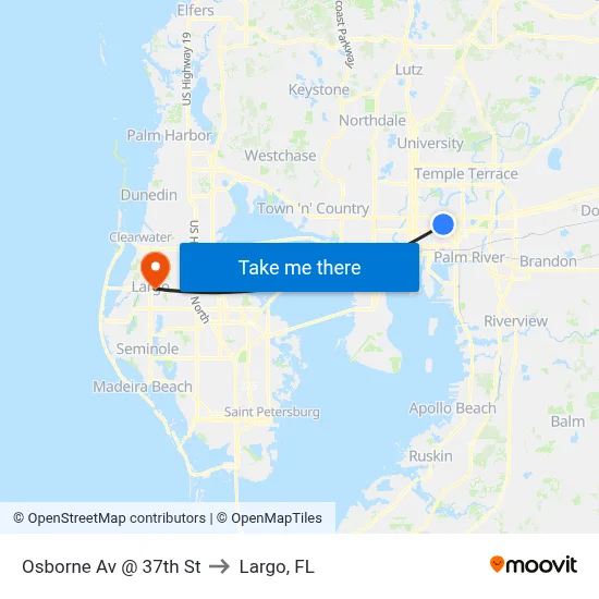 Osborne Av @ 37th St to Largo, FL map