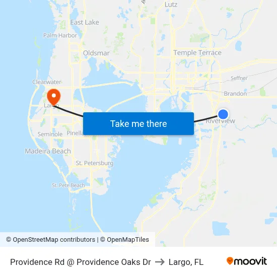 Providence Rd @ Providence Oaks Dr to Largo, FL map