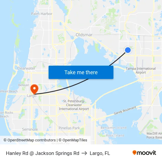Hanley Rd @ Jackson Springs Rd to Largo, FL map