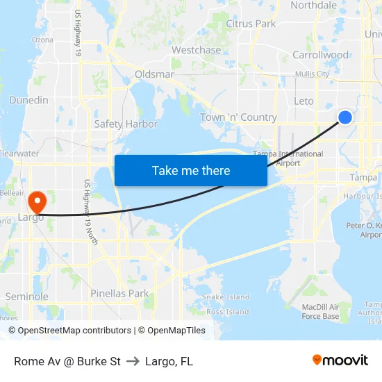 Rome Av @ Burke St to Largo, FL map