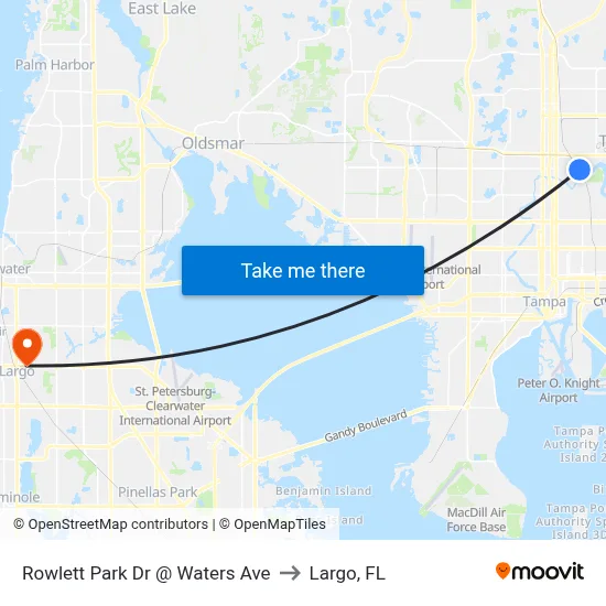 Rowlett Park Dr @ Waters Ave to Largo, FL map