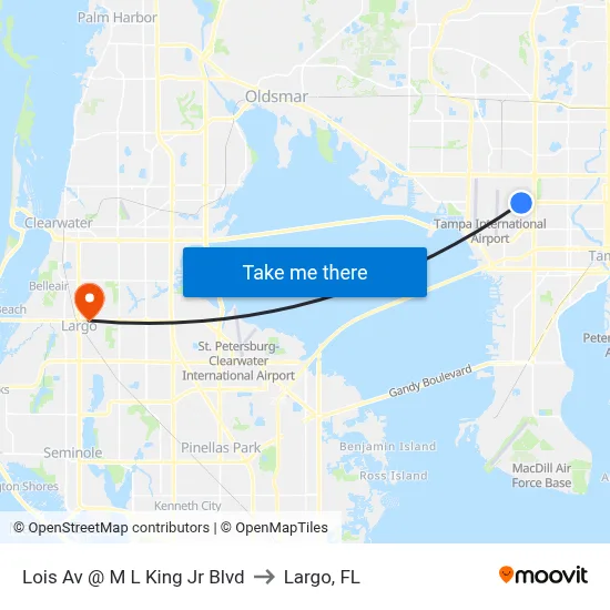 Lois Av @ M L King Jr Blvd to Largo, FL map