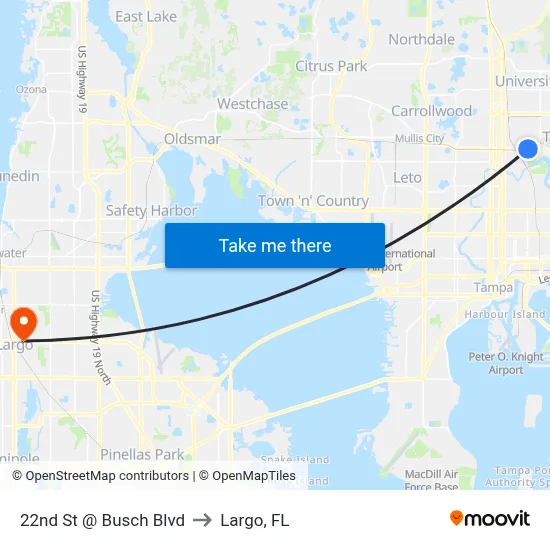 22nd St @ Busch Blvd to Largo, FL map