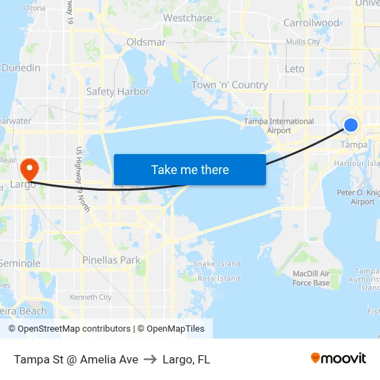 Tampa St @ Amelia Ave to Largo, FL map