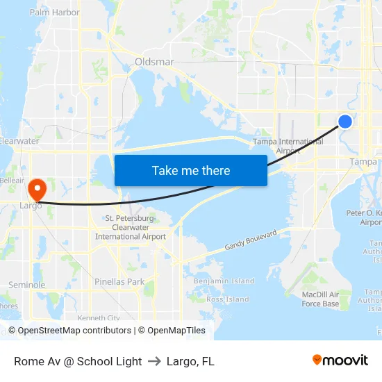Rome Av @ School Light to Largo, FL map