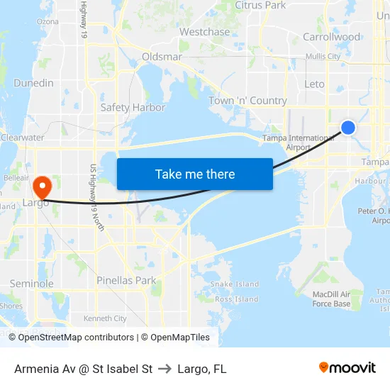 Armenia Av @ St Isabel St to Largo, FL map