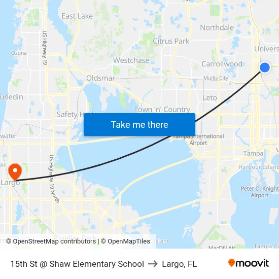 15th St @ Shaw Elementary School to Largo, FL map