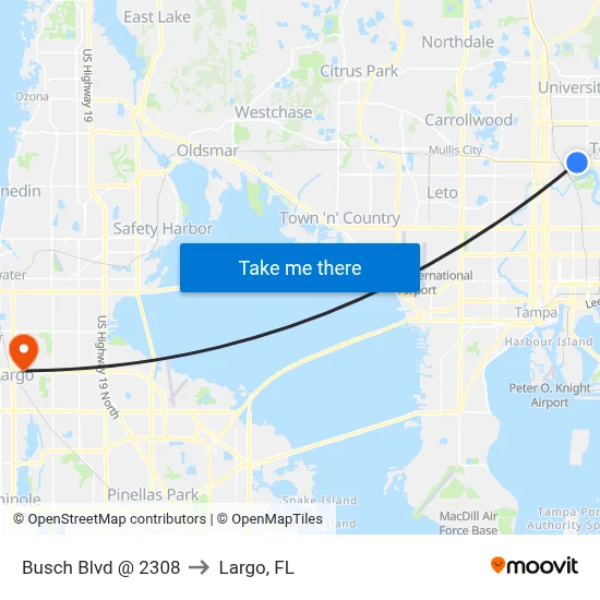 Busch Blvd @ 2308 to Largo, FL map