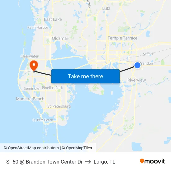 Sr 60 @ Brandon Town Center Dr to Largo, FL map
