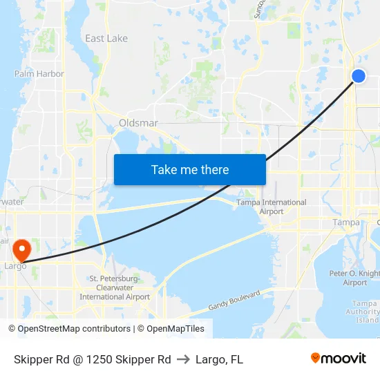 Skipper Rd @ 1250 Skipper Rd to Largo, FL map