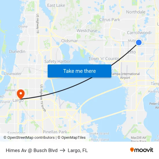 Himes Av @ Busch Blvd to Largo, FL map