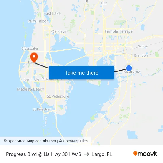Progress Blvd @ Us Hwy 301 W/S to Largo, FL map