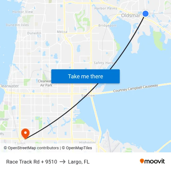 Race Track Rd + 9510 to Largo, FL map