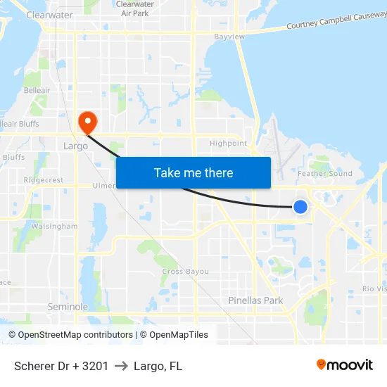 Scherer Dr + 3201 to Largo, FL map